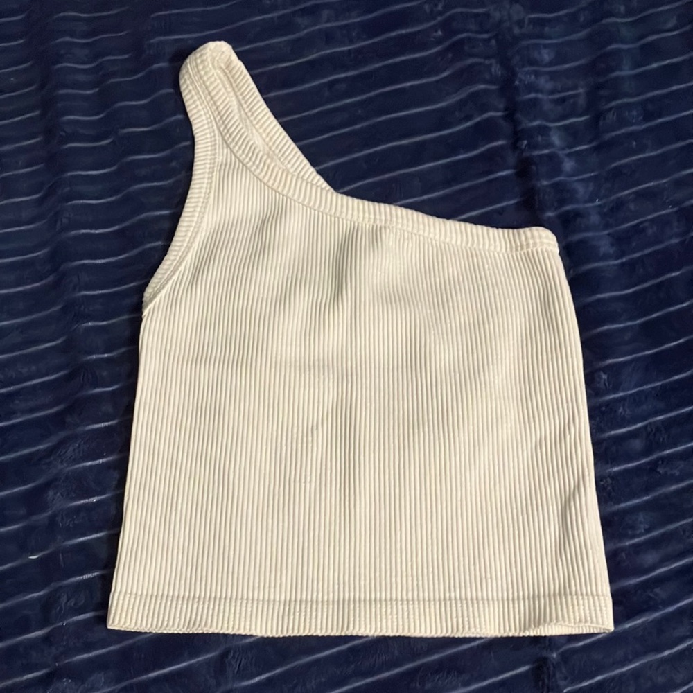 Rock n Rags white one shoulder crop top